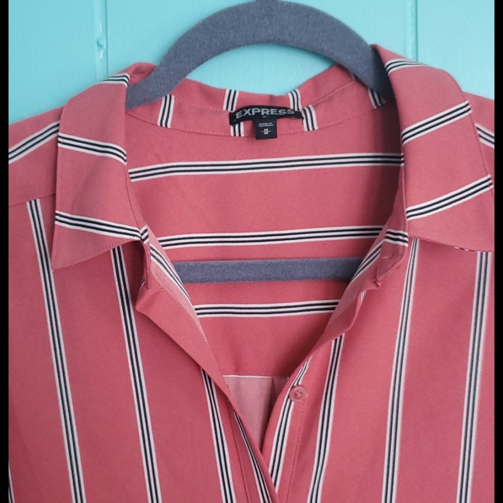 Express Button Down Shirt Dress - Picture 2 of 10